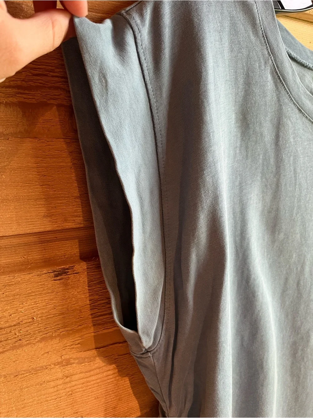 Madewell Blue Cinch-Side Muscle Tee - Picture 3 of 6